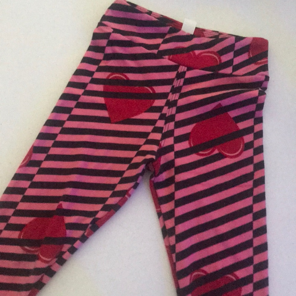 LuLaRoe girls valentines heart leggings s/m